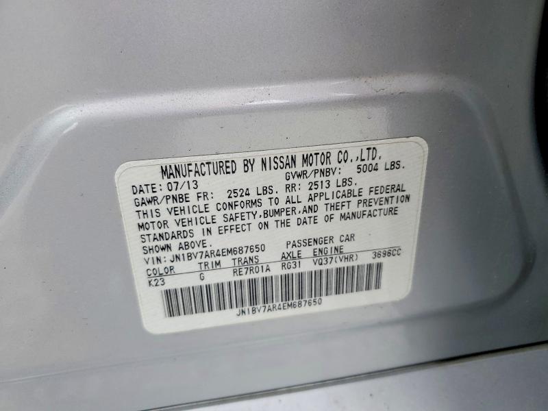 Продаж на аукціоні авто 2014 Infiniti Q50, vin: JN1BV7AR4EM687650, номер лоту: 49558916