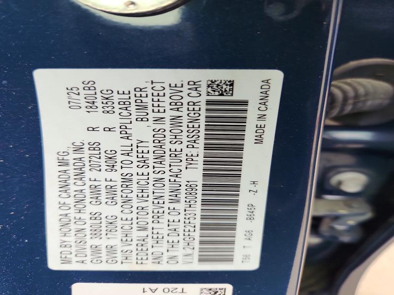 Продажа на аукционе авто 2026 Honda Civic, vin: 2HGFE2F53TH508961, номер лота: 48902256