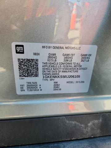 2024 Gmc Acadia მანქანა იყიდება აუქციონზე, vin: 1GKENKKS5RJ206105, აუქციონის ნომერი: 50747236