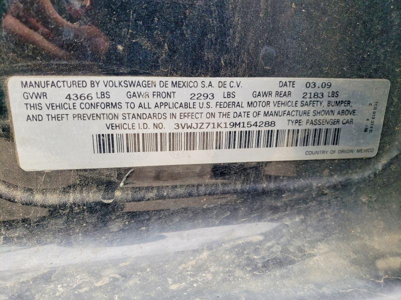 Aukcja sprzedaży 2009 Volkswagen Jetta, vin: 3VWJZ71K19M154288, numer aukcji: 51010136