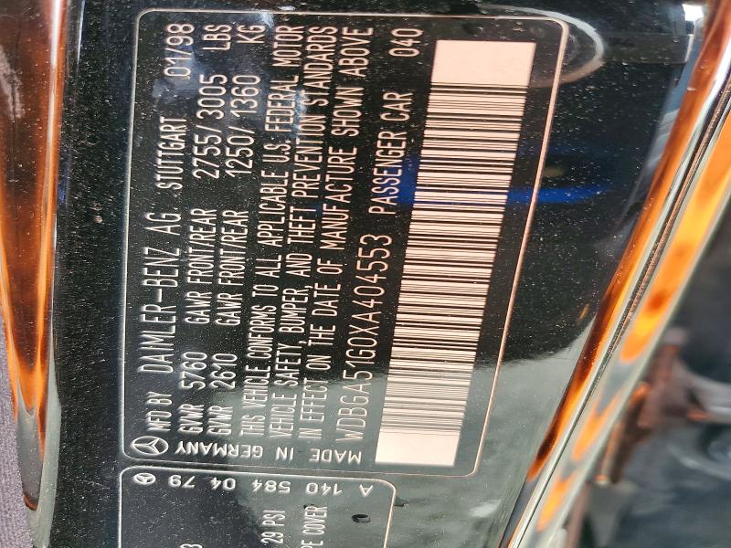 Aukcja sprzedaży 1999 Mercedes-benz S, vin: WDBGA51G0XA404553, numer aukcji: 48114886