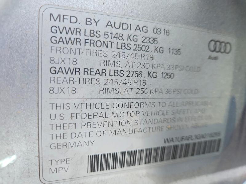 Продаж на аукціоні авто 2016 Audi A4 Allroad, vin: WA1UFAFL3GA018255, номер лоту: 49153886