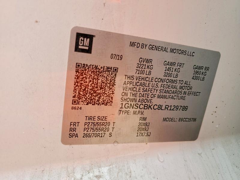 Продаж на аукціоні авто 2020 Chevrolet Tahoe, vin: 1GNSCBKC8LR129789, номер лоту: 50579666