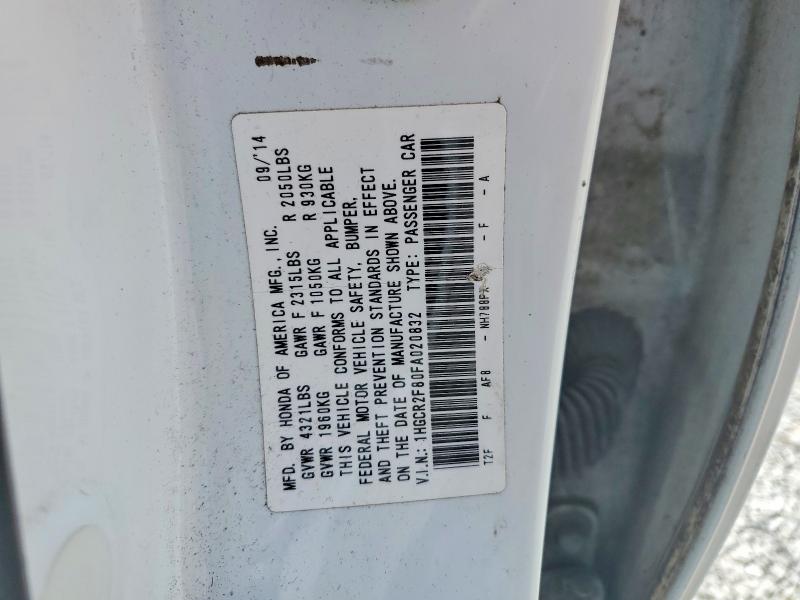 Продажа на аукционе авто 2015 Honda Accord, vin: 1HGCR2F80FA020832, номер лота: 50916046