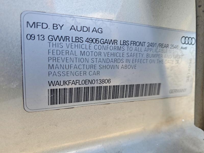 Продаж на аукціоні авто 2014 Audi A4, vin: WAUKFAFL0EN013806, номер лоту: 49664226