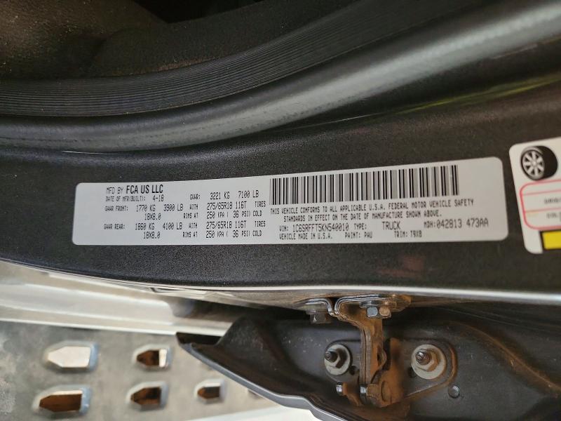 Продаж на аукціоні авто 2019 Ram 1500, vin: 1C6SRFFT5KN540010, номер лоту: 49279846