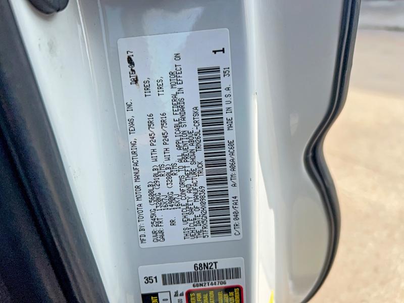 51570496 :رقم المزاد ، 5TFRX5GN2HX098369 vin ، 2017 Toyota Tacoma مزاد بيع