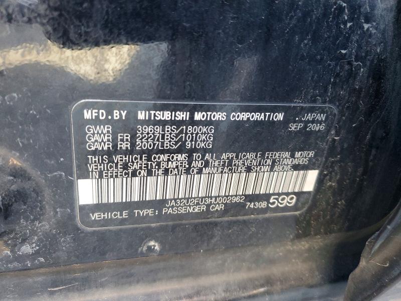 Продажа на аукционе авто 2017 Mitsubishi Lancer, vin: JA32U2FU3HU002962, номер лота: 51852586
