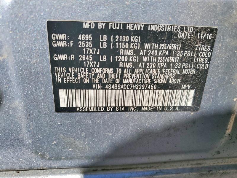 Продажа на аукционе авто 2017 Subaru Outback, vin: 4S4BSADC7H3297450, номер лота: 51467306