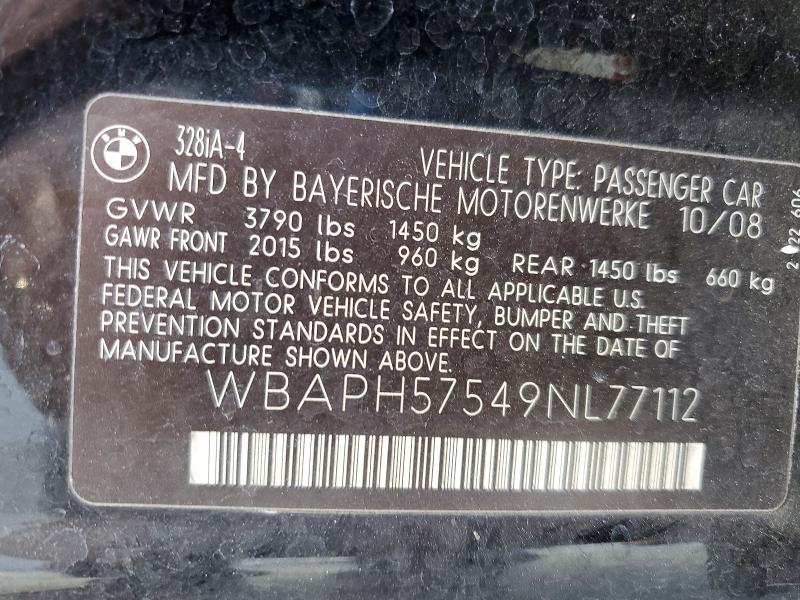 Продажа на аукционе авто 2009 Bmw 328, vin: WBAPH57549NL77112, номер лота: 49836716