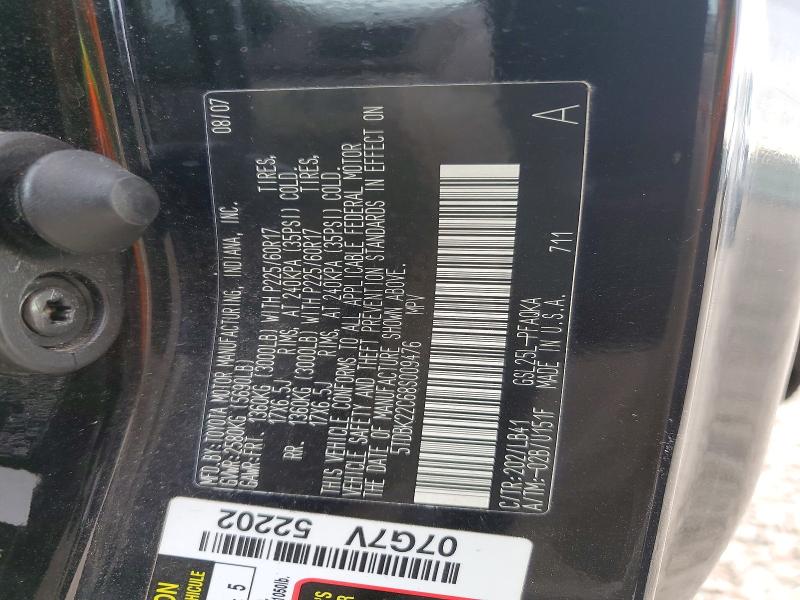 Продаж на аукціоні авто 2008 Toyota Sienna, vin: 5TDBK22C68S009476, номер лоту: 49048836