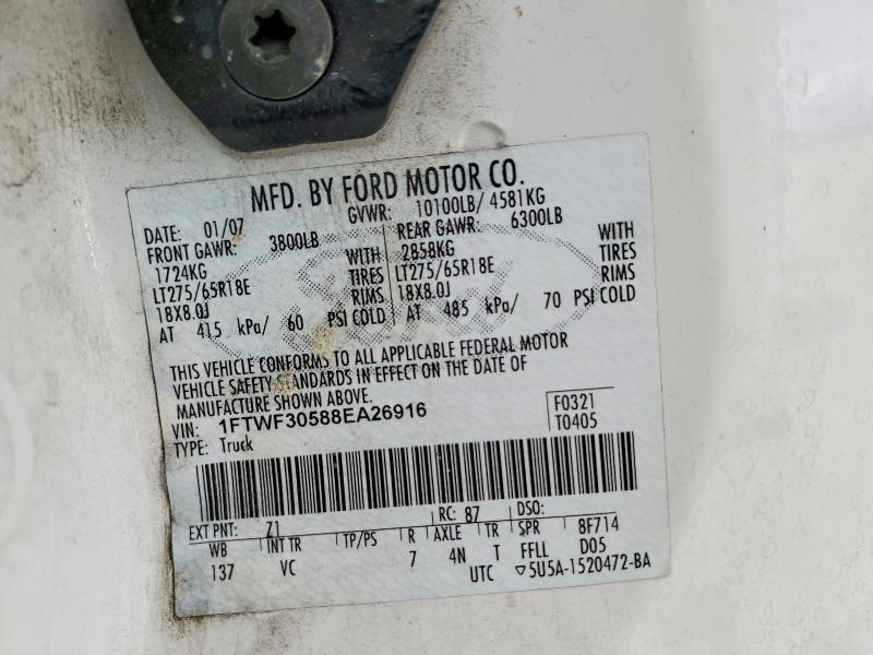 Aukcja sprzedaży 2008 Ford F350, vin: 1FTWF30588EA26916, numer aukcji: 50803856