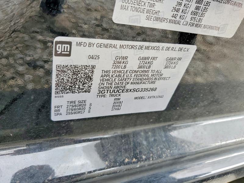 2025 Gmc Sierra მანქანა იყიდება აუქციონზე, vin: 3GTUUCE8XSG335268, აუქციონის ნომერი: 48531866