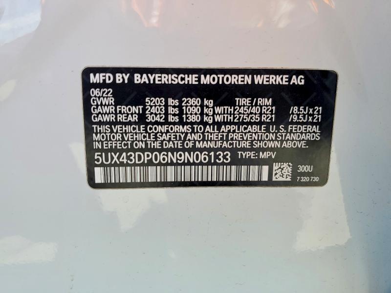 Продажа на аукционе авто 2022 Bmw X3, vin: 5UX43DP06N9N06133, номер лота: 50157476