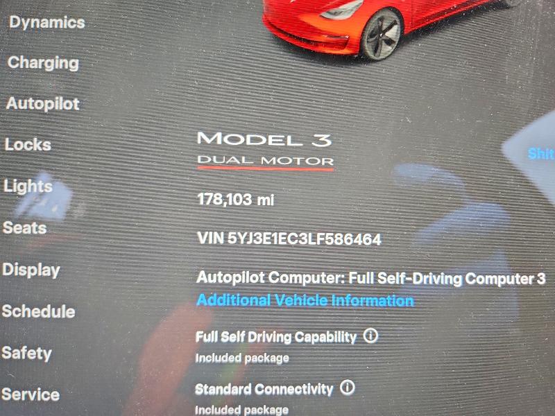 Продаж на аукціоні авто 2020 Tesla Model 3, vin: 5YJ3E1EC3LF586464, номер лоту: 48387716