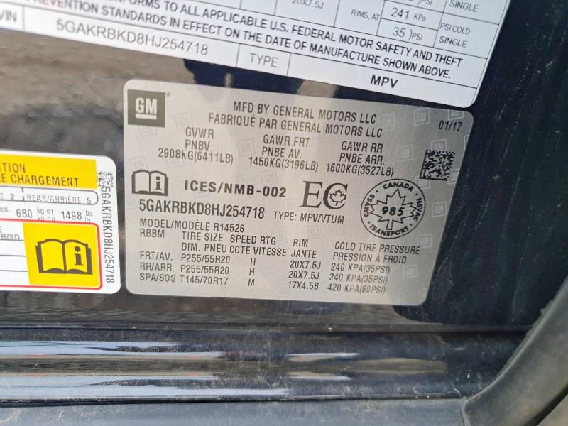 Продажа на аукционе авто 2017 Buick Enclave, vin: 5GAKRBKD8HJ254718, номер лота: 50225206