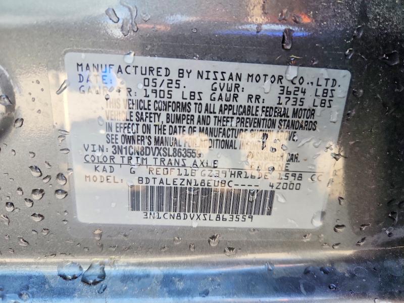 50618756 :رقم المزاد ، 3N1CN8DVXSL863559 vin ، 2025 Nissan Versa مزاد بيع