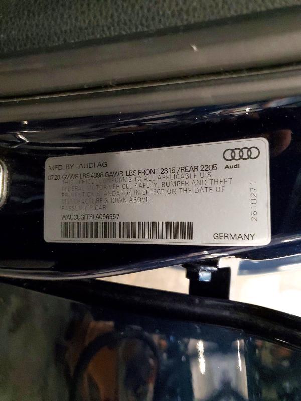 51681456 :رقم المزاد ، WAUCUGFF8LA096557 vin ، 2020 Audi A3 مزاد بيع
