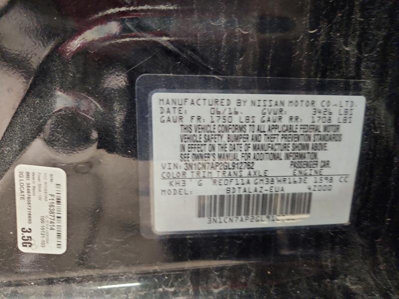 Aukcja sprzedaży 2016 Nissan Versa, vin: 3N1CN7AP2GL912762, numer aukcji: 50523226