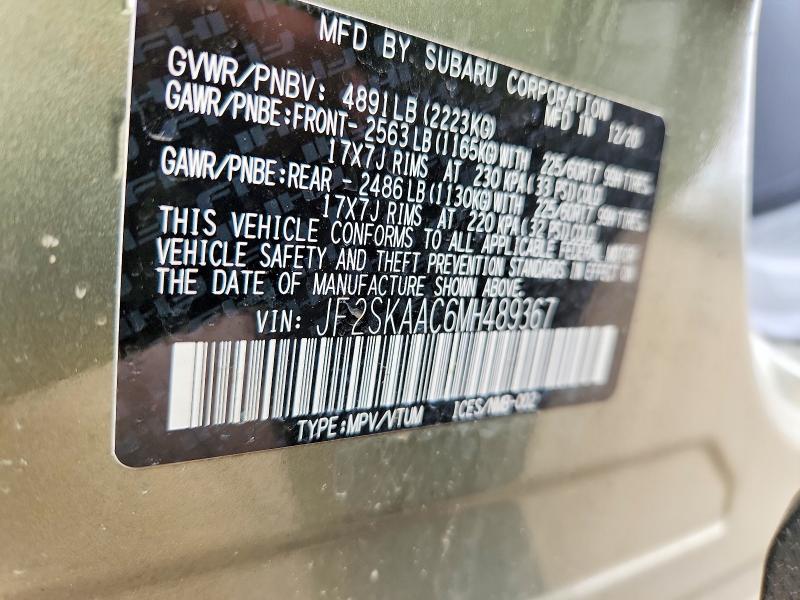 Продажа на аукционе авто 2021 Subaru Forester, vin: JF2SKAAC6MH489367, номер лота: 49147526