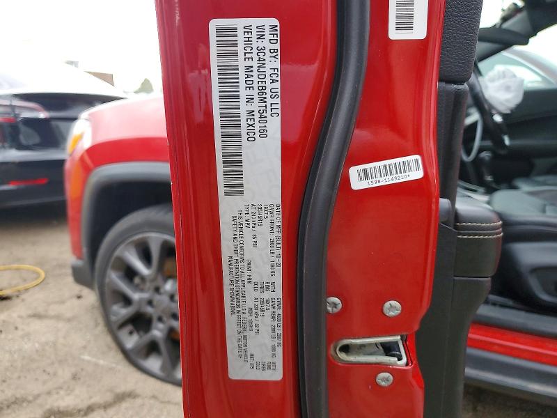 Aukcja sprzedaży 2021 Jeep Compass, vin: 3C4NJDEB6MT540160, numer aukcji: 51268436