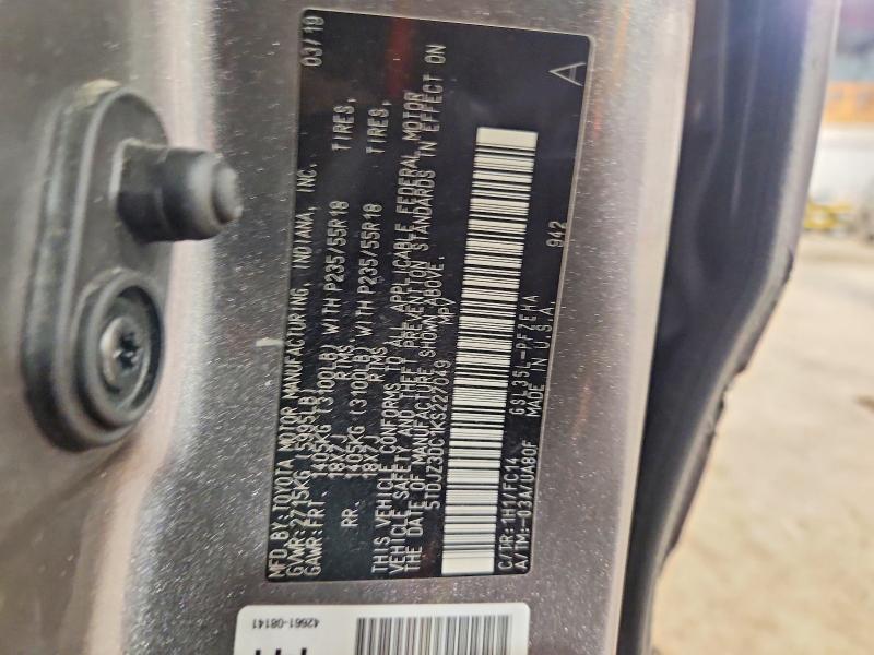 2019 Toyota Sienna მანქანა იყიდება აუქციონზე, vin: 5TDJZ3DC1KS227049, აუქციონის ნომერი: 48870076
