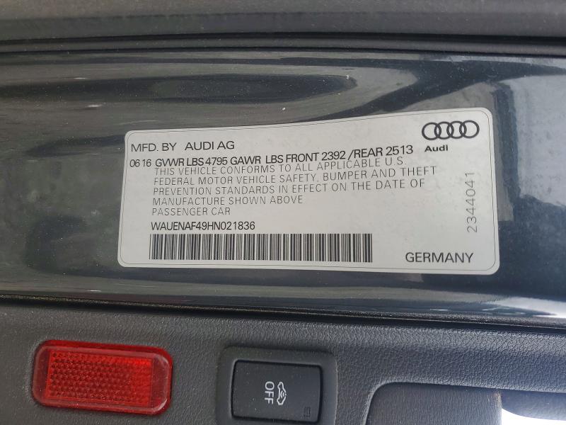 2017 Audi A4 მანქანა იყიდება აუქციონზე, vin: WAUENAF49HN021836, აუქციონის ნომერი: 48545926