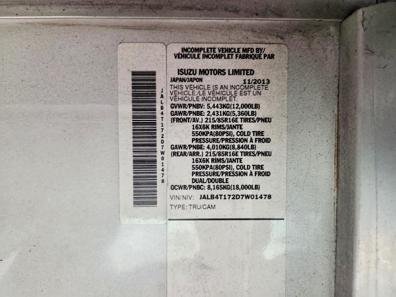 Продажа на аукционе авто 2013 Isuzu Npr, vin: JALB4T172D7W01478, номер лота: 49485176
