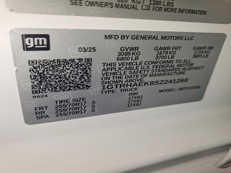 Продаж на аукціоні авто 2025 Gmc Sierra, vin: 1GTRHAEK8SZ241268, номер лоту: 48831476