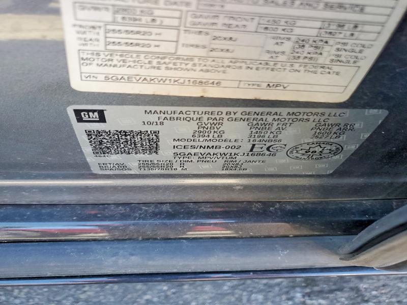 Aukcja sprzedaży 2019 Buick Enclave, vin: 5GAEVAKW1KJ168646, numer aukcji: 49121626