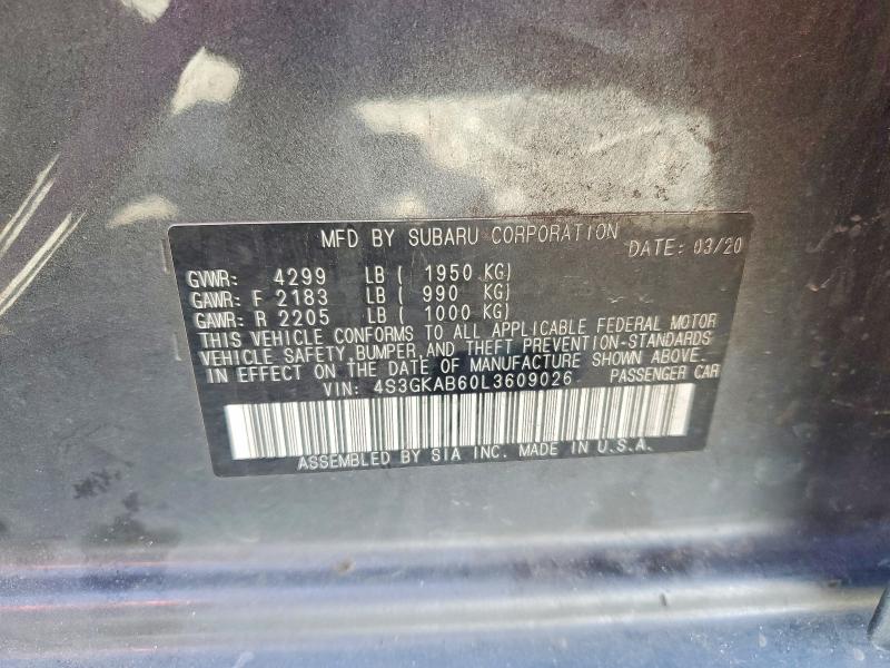 Aukcja sprzedaży 2020 Subaru Impreza, vin: 4S3GKAB60L3609026, numer aukcji: 49837736