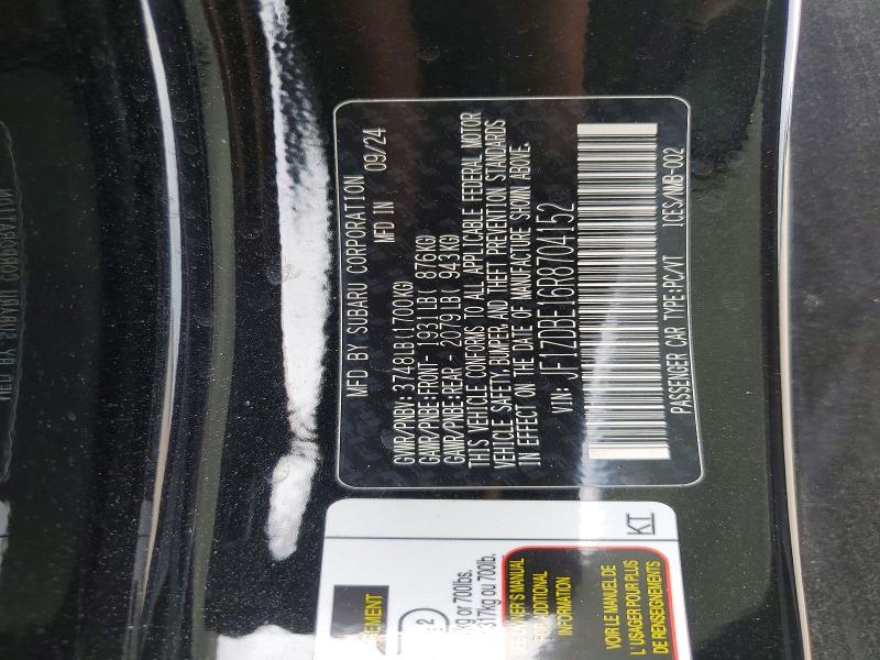 2024 Subaru Brz მანქანა იყიდება აუქციონზე, vin: JF1ZDBE16R8704152, აუქციონის ნომერი: 48466686