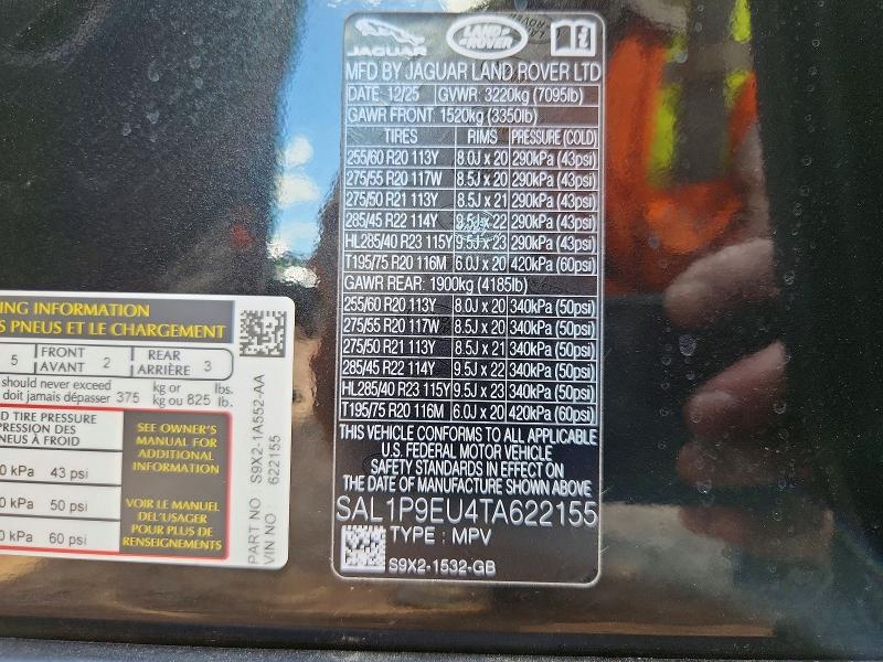Продаж на аукціоні авто 2026 Land Rover Range Rover Sport, vin: SAL1P9EU4TA622155, номер лоту: 48517196