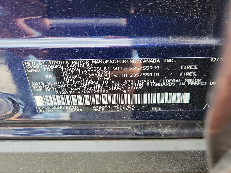 Продажа на аукционе авто 2024 Toyota Rav4, vin: 2T3A1RFV7RW426592, номер лота: 51129726