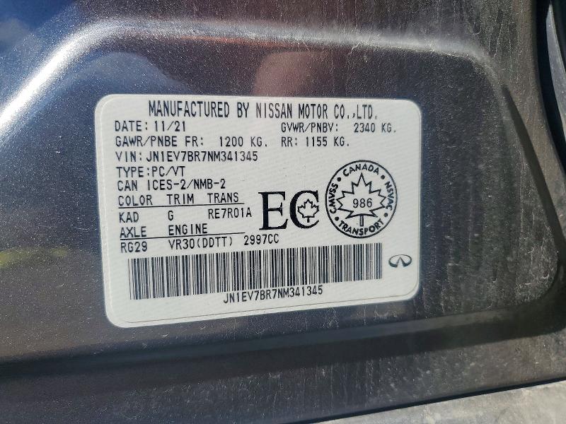 Продаж на аукціоні авто 2022 Infiniti Q50, vin: JN1EV7BR7NM341345, номер лоту: 50722666