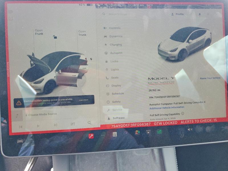 Продаж на аукціоні авто 2024 Tesla Model Y, vin: 7SAYGDEF3RF056387, номер лоту: 48290186