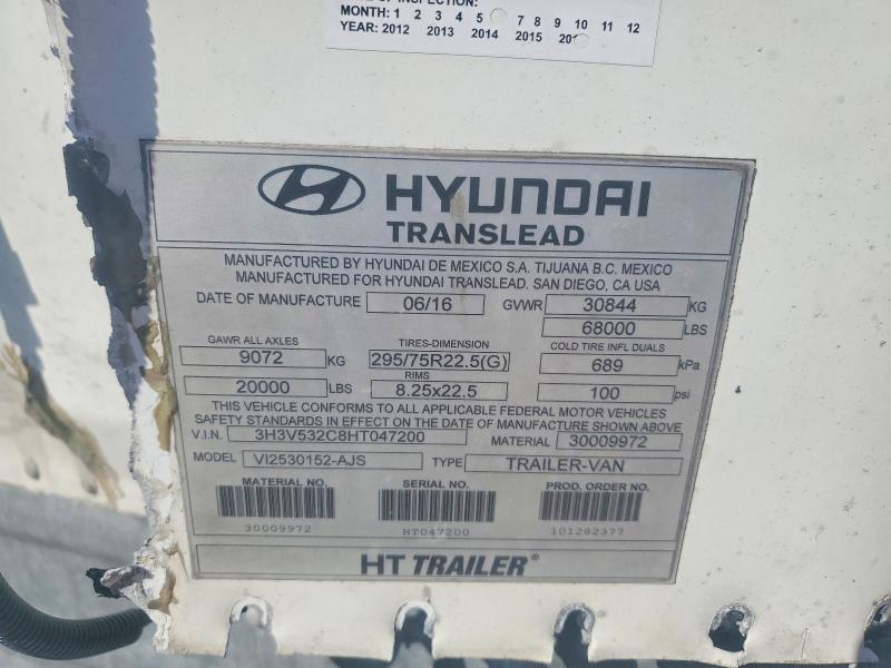 Aukcja sprzedaży 2017 Hyundai Translead Inc Trailers, vin: 3H3V532C8HT047200, numer aukcji: 48841166