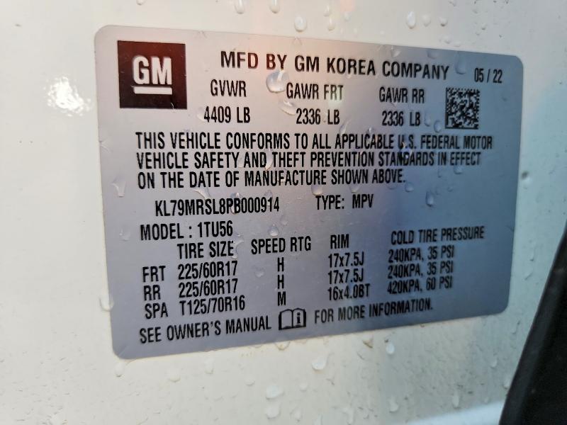 Продаж на аукціоні авто 2023 Chevrolet Trailblazer, vin: KL79MRSL8PB000914, номер лоту: 50415136