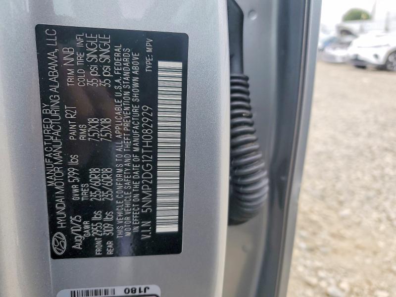 2026 Hyundai Santa Fe Hybrid მანქანა იყიდება აუქციონზე, vin: 5NMP2DG12TH082929, აუქციონის ნომერი: 48447786