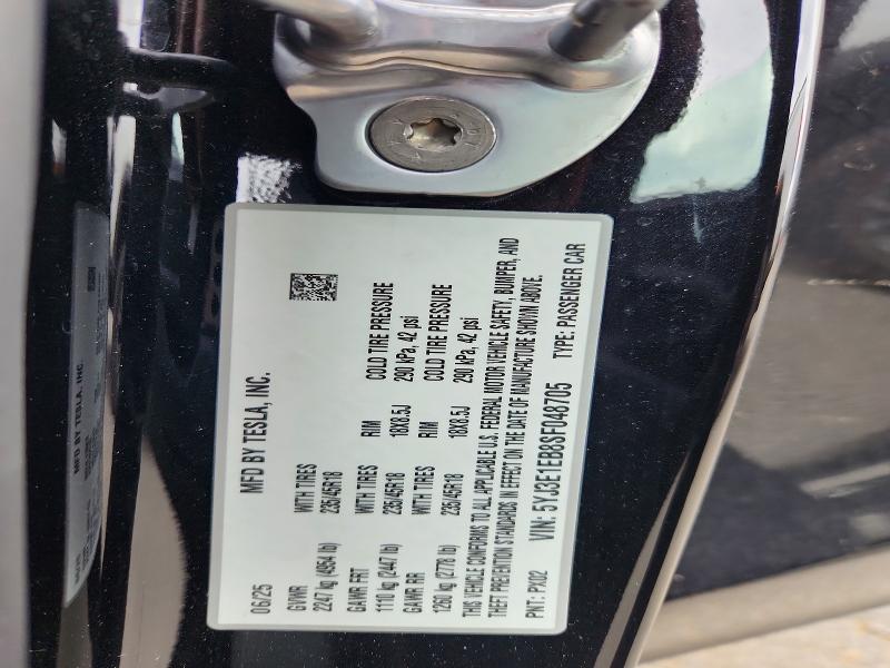 Продаж на аукціоні авто 2025 Tesla Model 3, vin: 5YJ3E1EB8SF048705, номер лоту: 50245176
