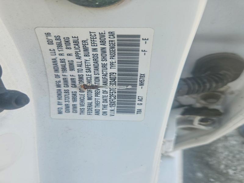 51249696 :رقم المزاد ، 19XFC2F57GE034079 vin ، 2016 Honda Civic مزاد بيع
