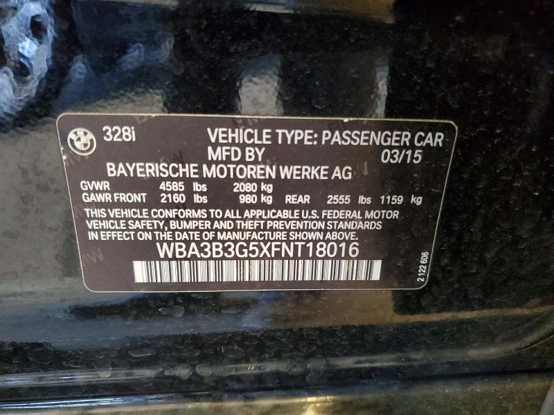 Продаж на аукціоні авто 2015 Bmw 328, vin: WBA3B3G5XFNT18016, номер лоту: 51561536