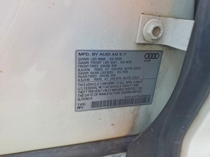 48959206 :رقم المزاد ، WA1LAAF78JD019243 vin ، 2018 Audi Q7 مزاد بيع