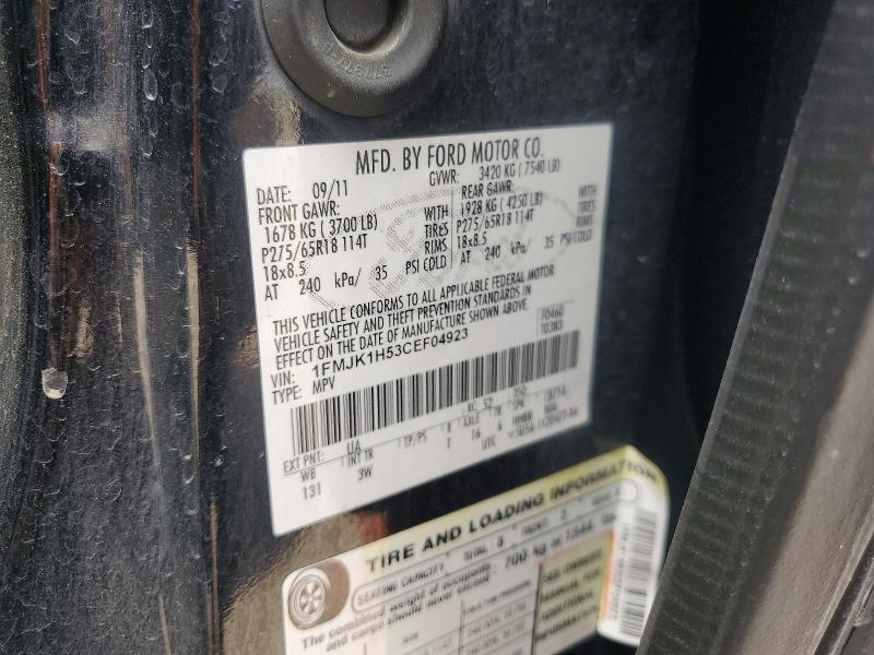 2012 Ford Expedition მანქანა იყიდება აუქციონზე, vin: 1FMJK1H53CEF04923, აუქციონის ნომერი: 49226076