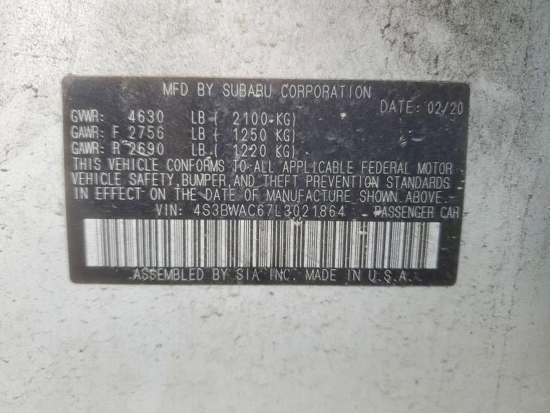 Aukcja sprzedaży 2020 Subaru Legacy, vin: 4S3BWAC67L3021864, numer aukcji: 48229296