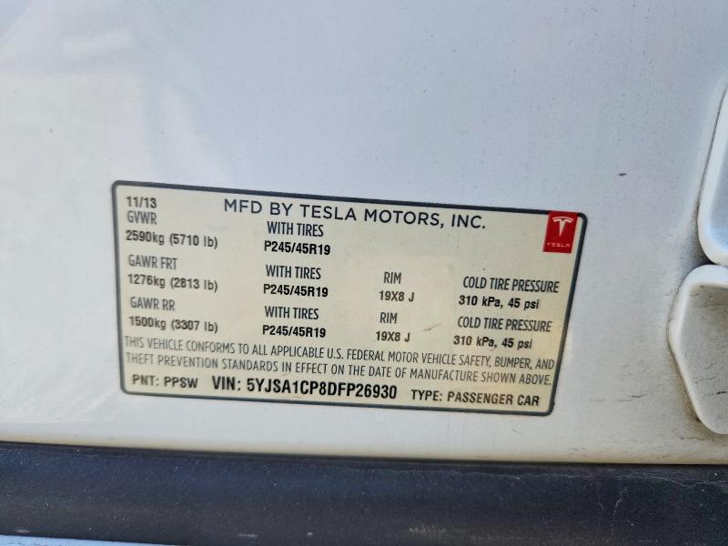 Продаж на аукціоні авто 2013 Tesla Model S, vin: 5YJSA1CP8DFP26930, номер лоту: 48824696