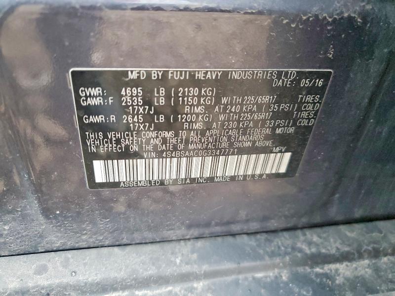 Продаж на аукціоні авто 2016 Subaru Outback, vin: 4S4BSAAC0G3347771, номер лоту: 49364196