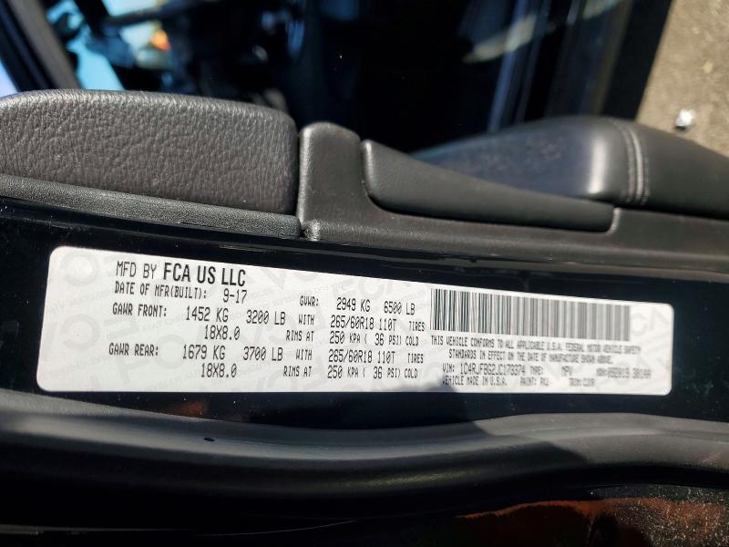 Продаж на аукціоні авто 2018 Jeep Grand Cherokee, vin: 1C4RJFBG2JC173374, номер лоту: 48861346