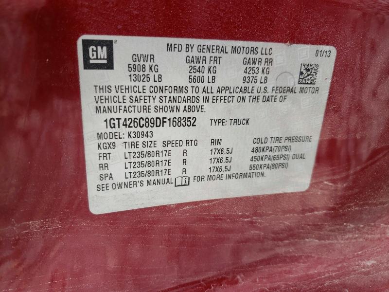 Aukcja sprzedaży 2013 Gmc Sierra, vin: 1GT426C89DF168352, numer aukcji: 51618216