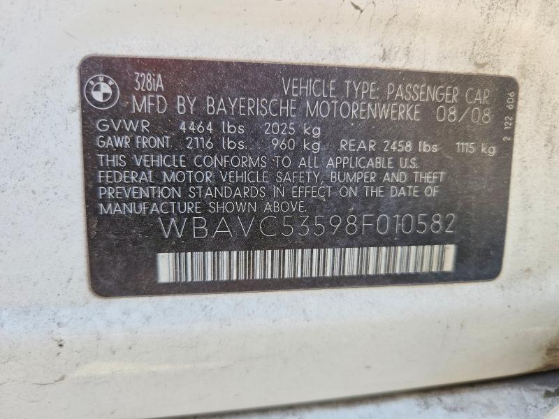 Продаж на аукціоні авто 2008 Bmw 328, vin: WBAVC53598F010582, номер лоту: 51330666